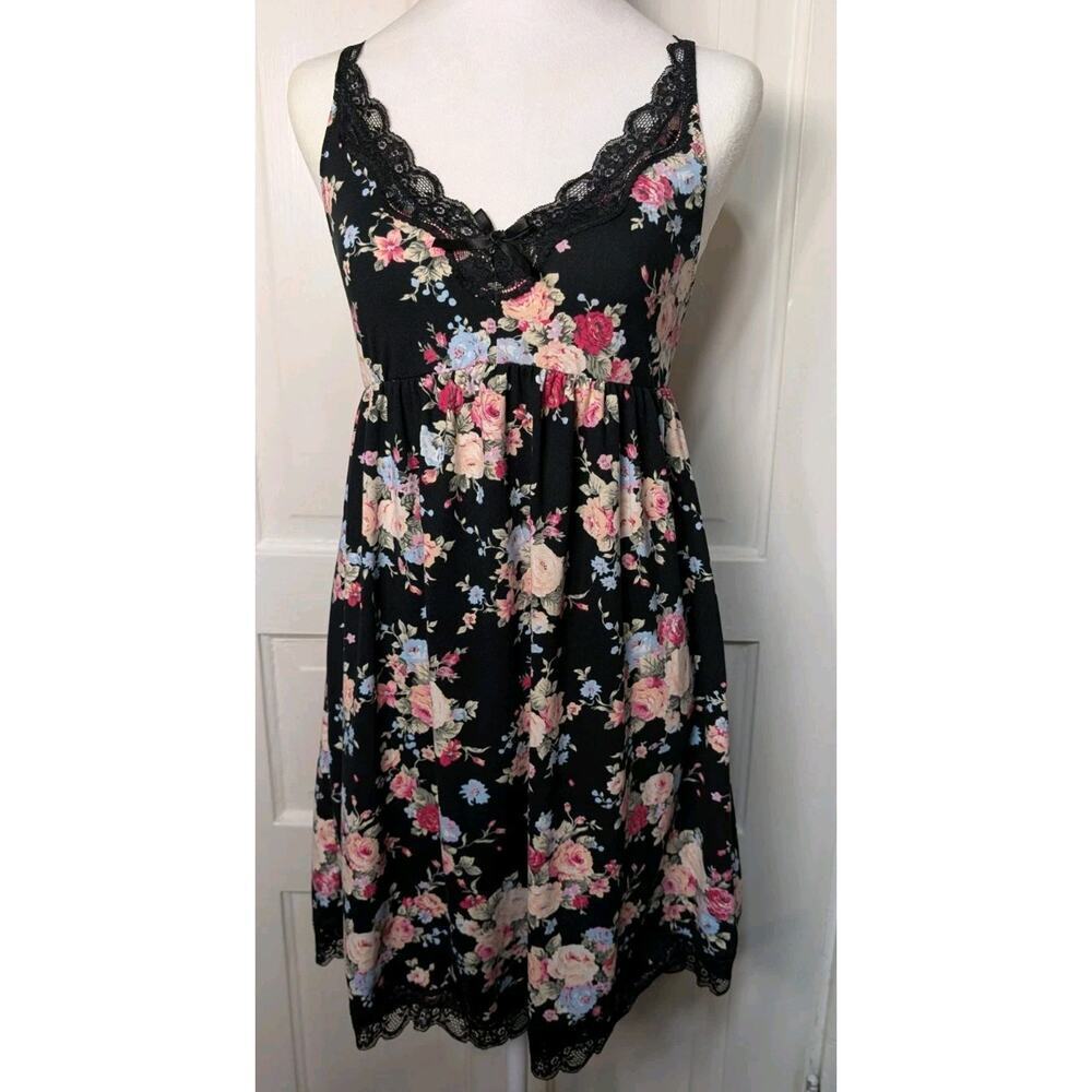 Avidlove Black Floral Lace Women's Nightgown Dress Babydoll‎ Medium (793)